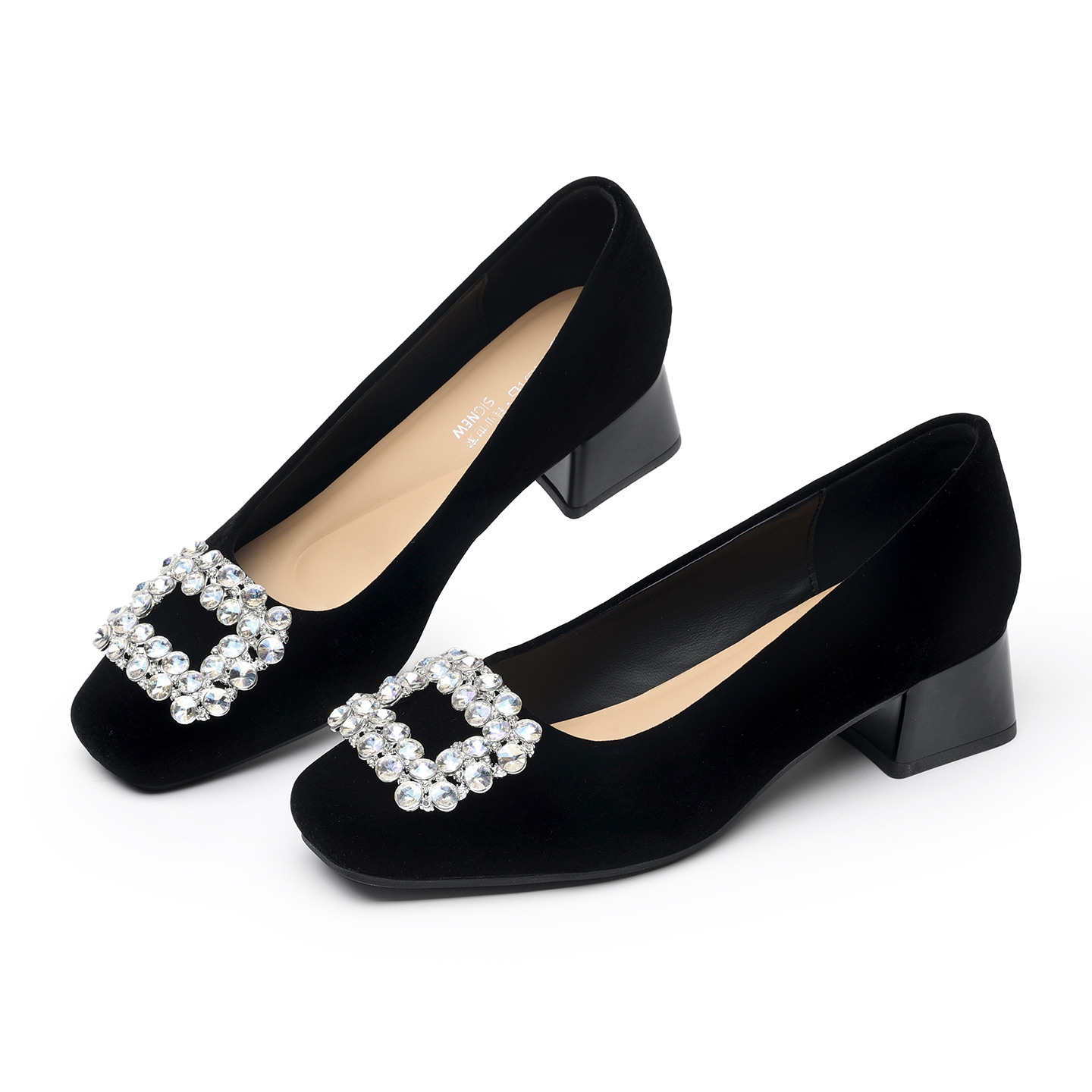 Leather Work Women Shoes - Scarpe da Donna con Tacco Grosso