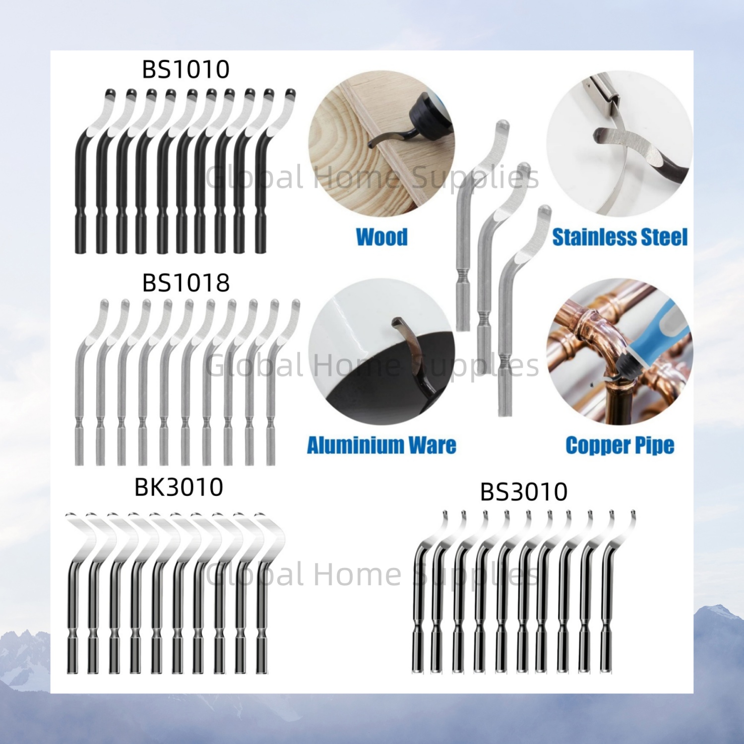 Swivel Knife Tool - 10 PZ Lame per sbavatura BS1010