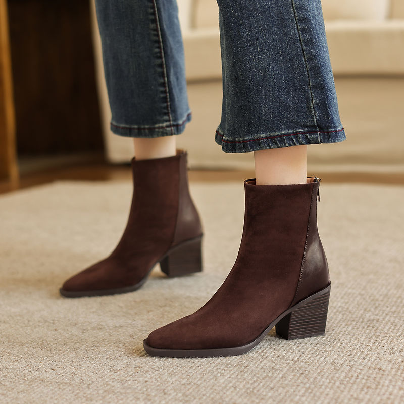 Leather Work Women Shoes - 2027 Nuovi Stivali in Vera Pelle