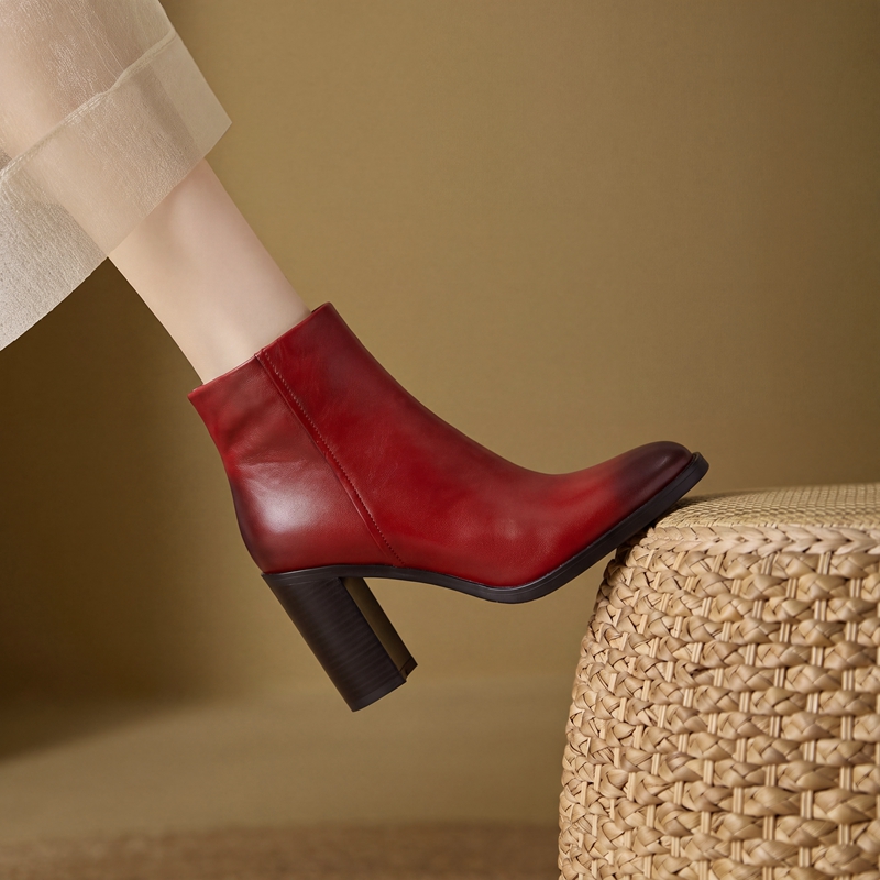 Stivaletti con Tacco Quadrato  - Leather Work Women Shoes recensione e prezzo