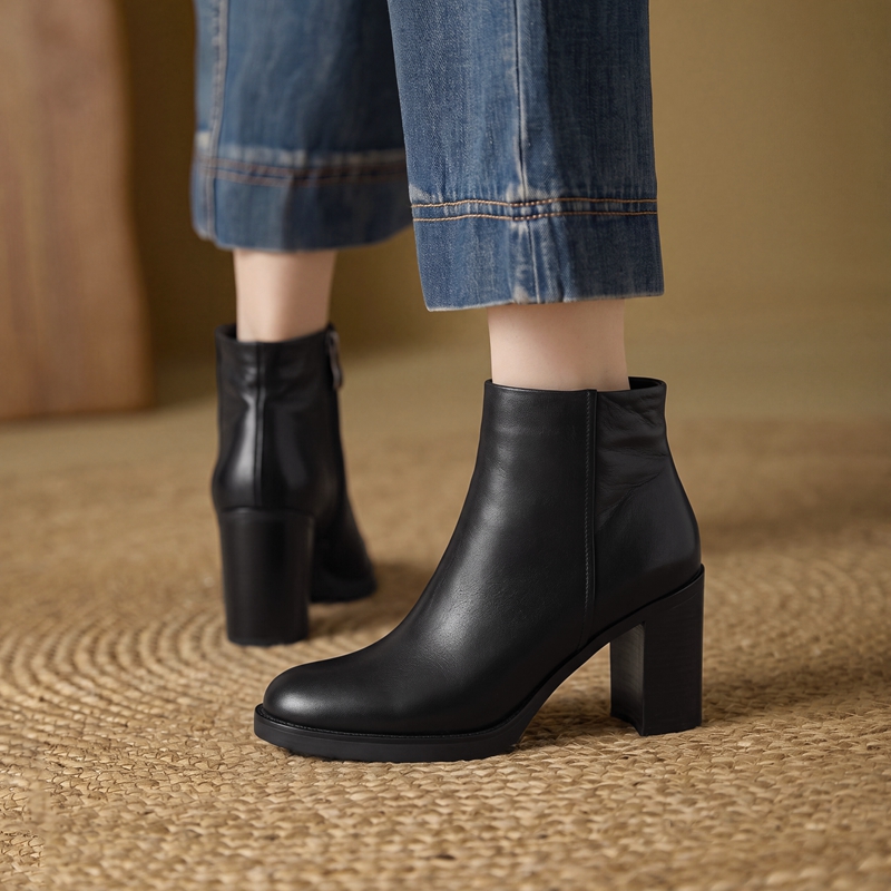 Stivaletti con Tacco Quadrato  - Leather Work Women Shoes recensione e prezzo